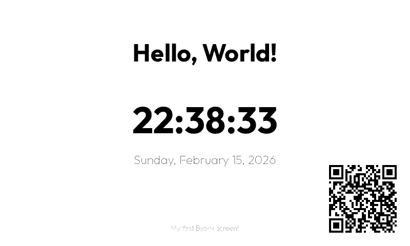 Hello World screen